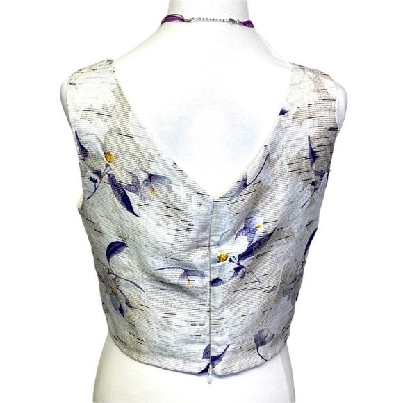 Anthropologie Eva Franco Iris Flower Crop Blouse - Picture 4 of 5